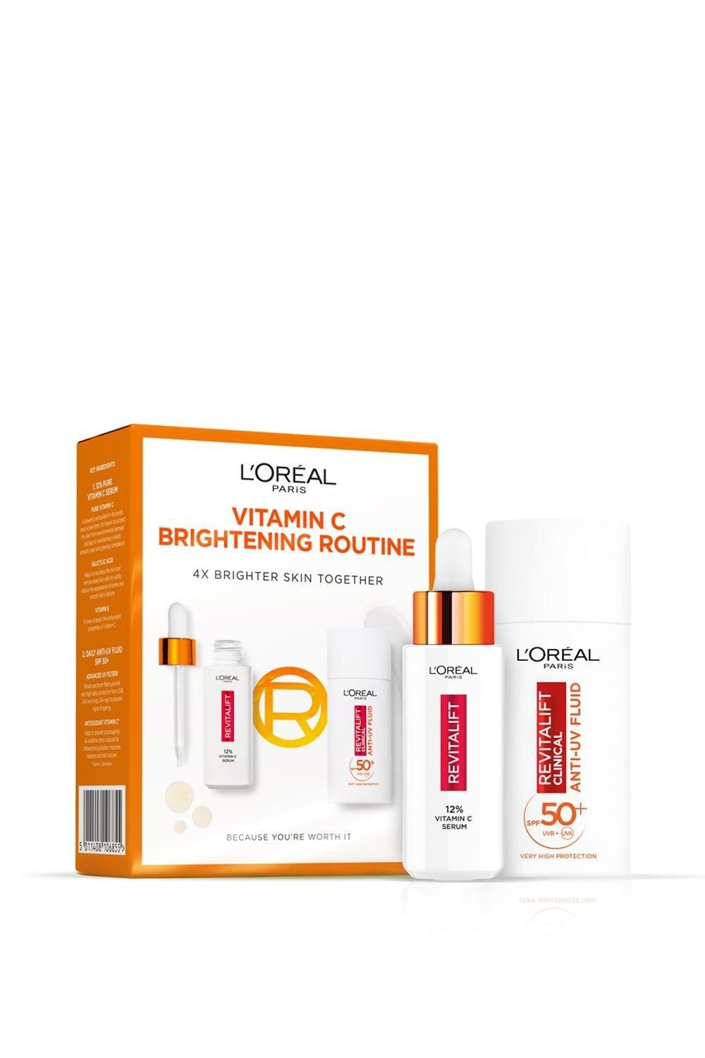 L'Oréal Paris Revitalift Clinical 12% Pure Vitamin C Serum & SPF 50+ Invisible Fluid; Duo for Face Multi image 1