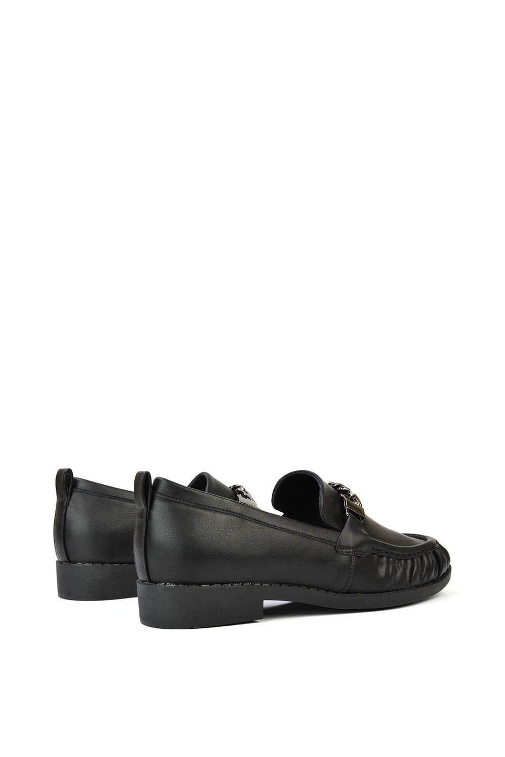 XY London 'Heidi' Chain Detail Ruched Loafer Back to School Shoes image 4