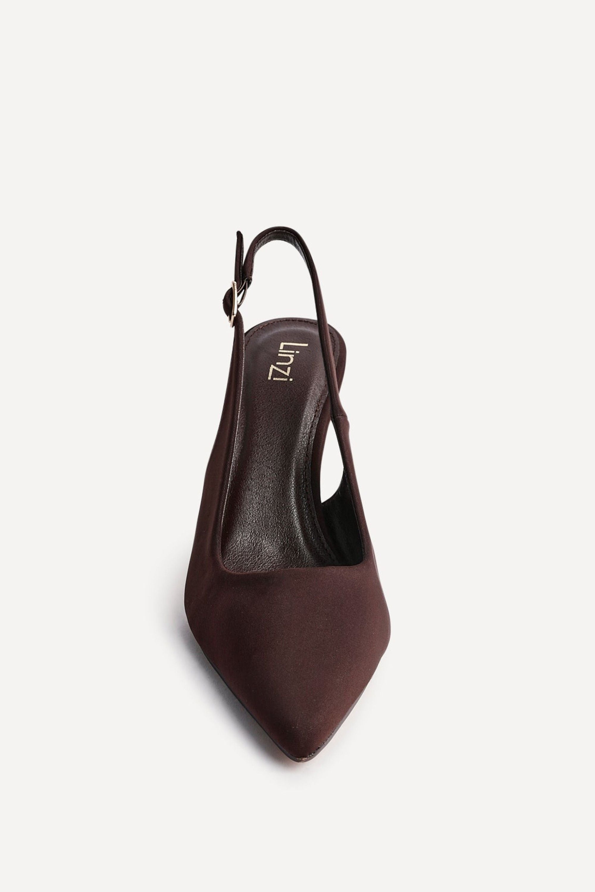 Linzi Una Brown Lycra Sling Back Court Heel image 4