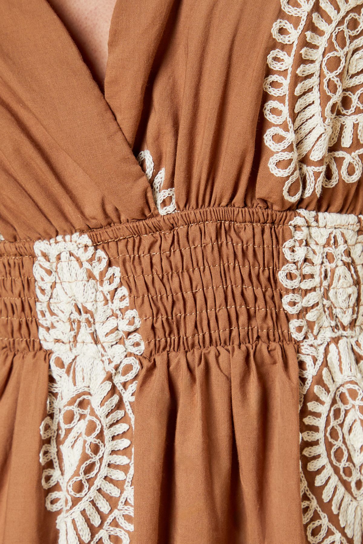 Dorothy Perkins Petite Brown Embroidered Midi Dress Brown image 5