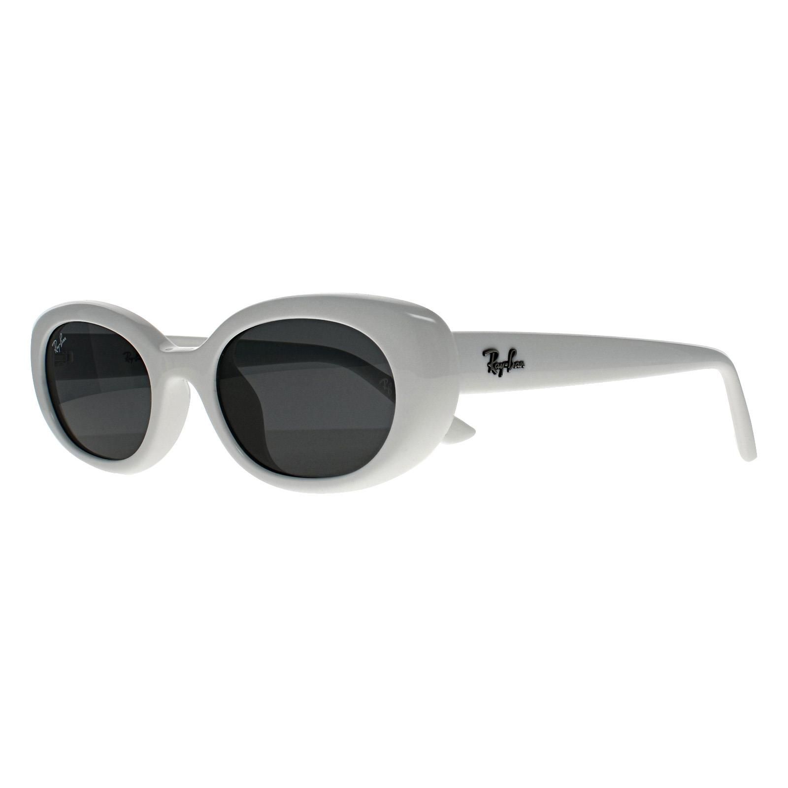 Ray-Ban Oval Polished White Dark Grey RB4441D Bio Based image 2