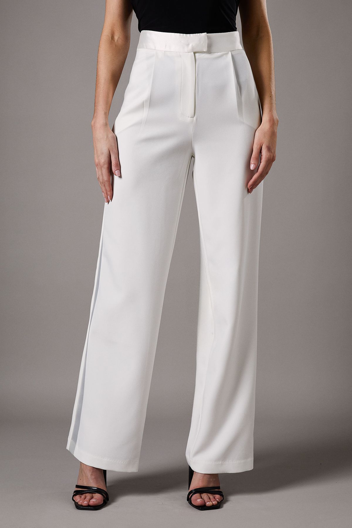 Coast Satin Panel Wide Leg Trouser White image 2