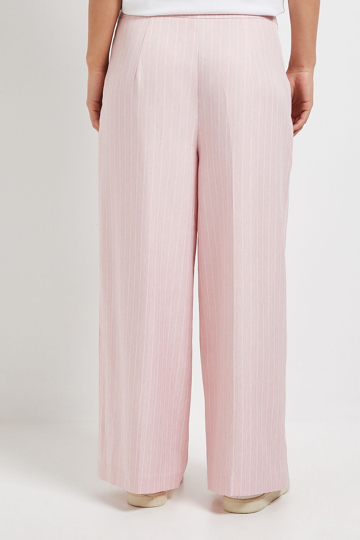 Dorothy Perkins Petite Wide Leg Full Length Pinstripe Trouser Pink image 3