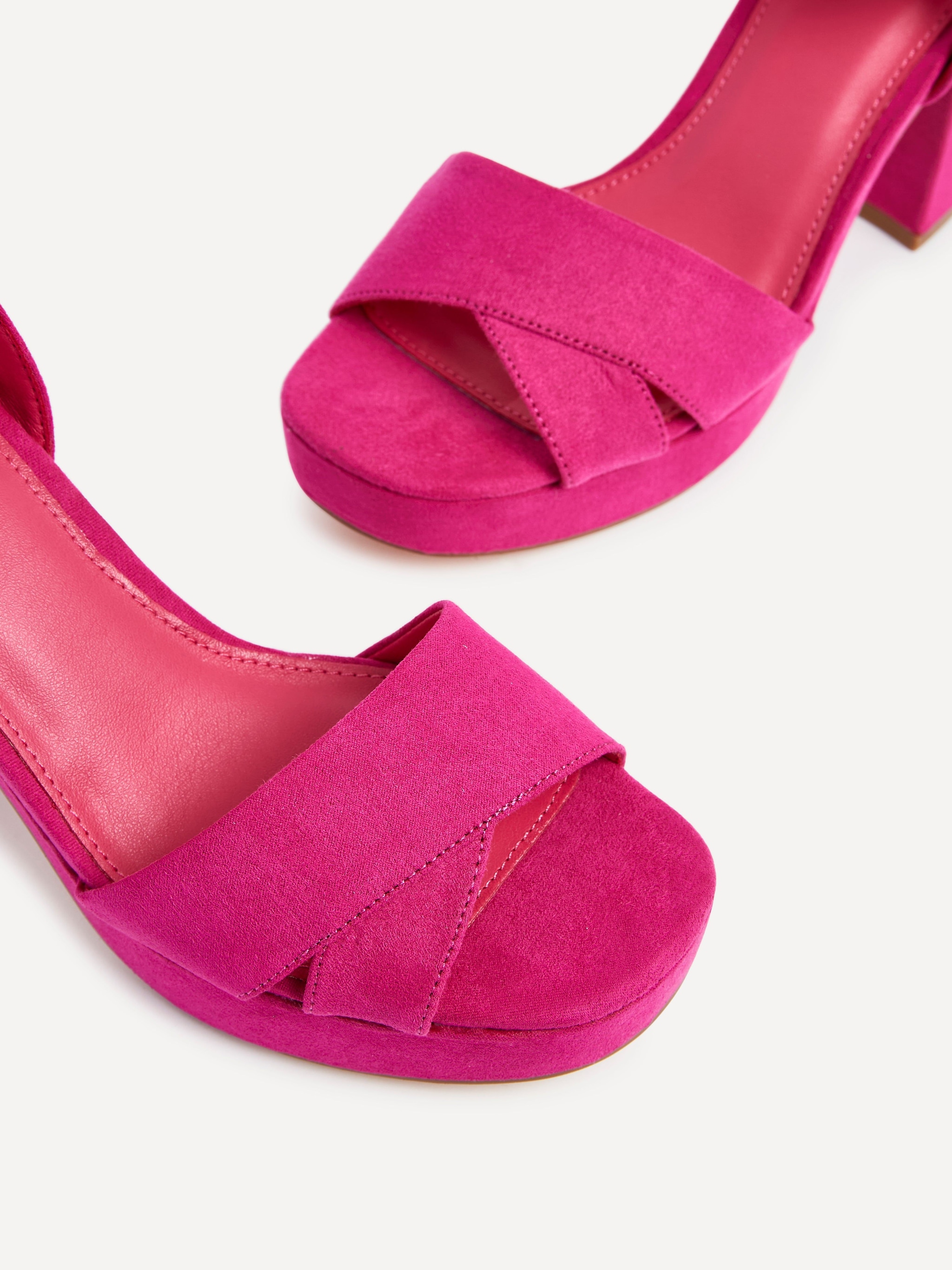 Linzi Verony Fuchsia Faux Suede Platform Block Heel image 5