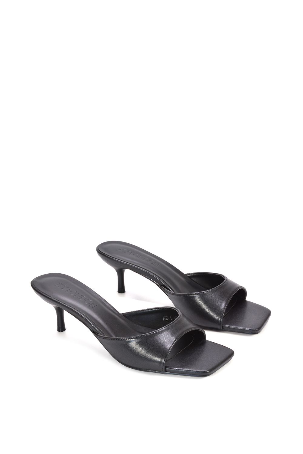 XY London 'Jane' Square Toe Kitten Heel Slip On Heeled Sandal Mules image 5