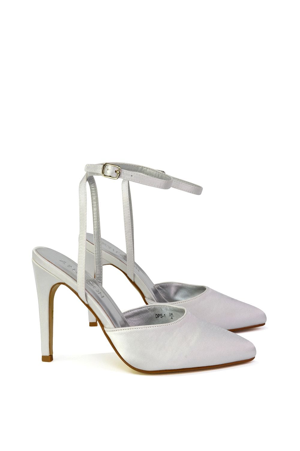 XY London 'Liliane' 2 Part Pointed Toe Satin Shoes Stiletto Heel image 2