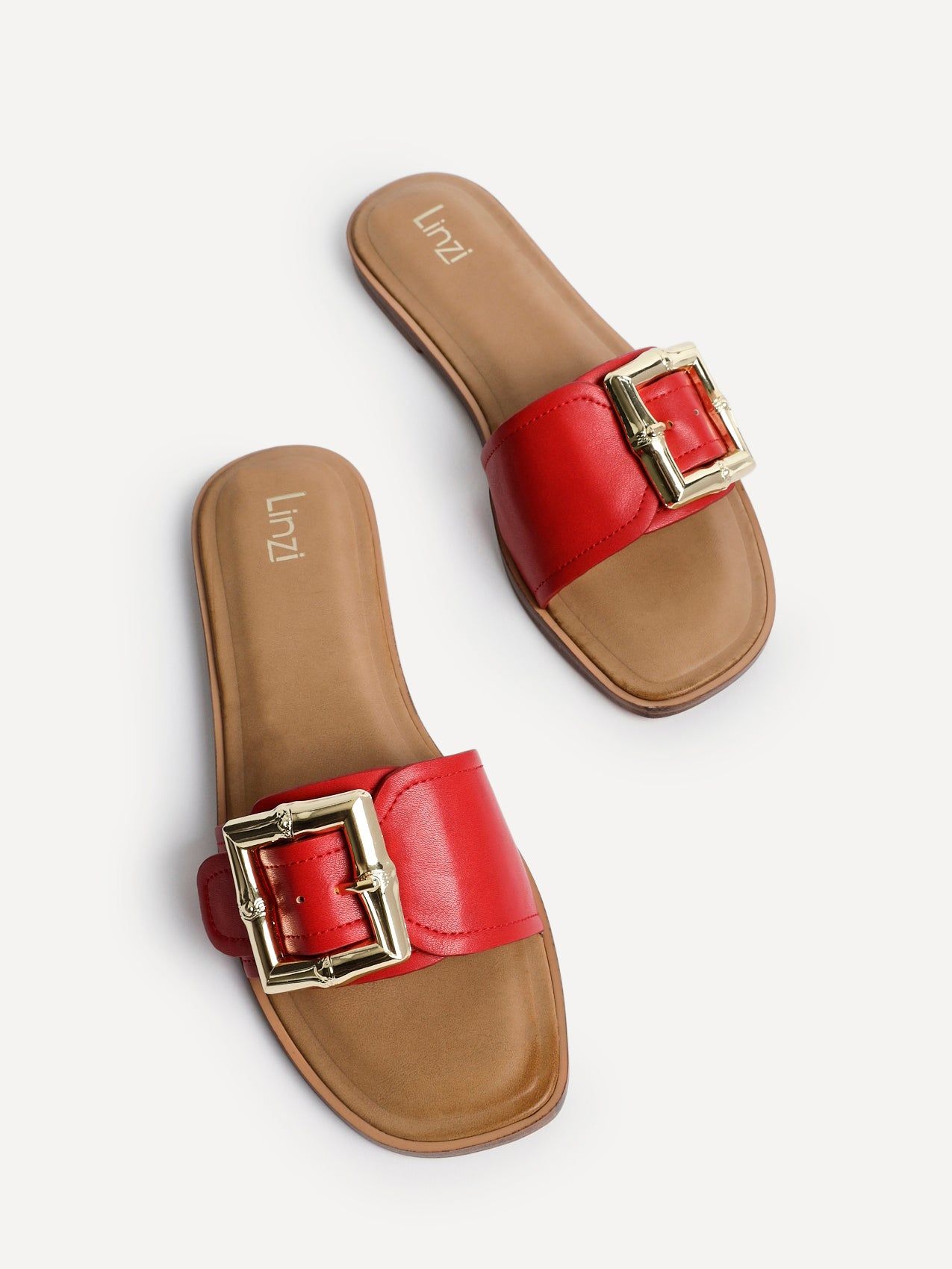 Linzi Tyla Red Flat Slider Sandals image 4