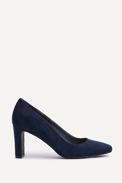 Linzi Agenda Navy Faux Suede Modern Style Court Heel