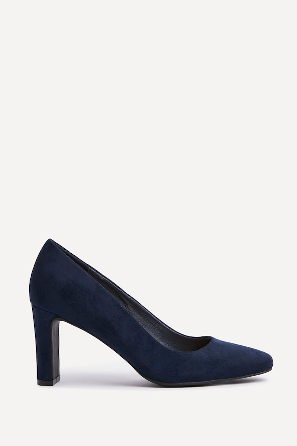 Linzi Agenda Navy Faux Suede Modern Style Court Heel