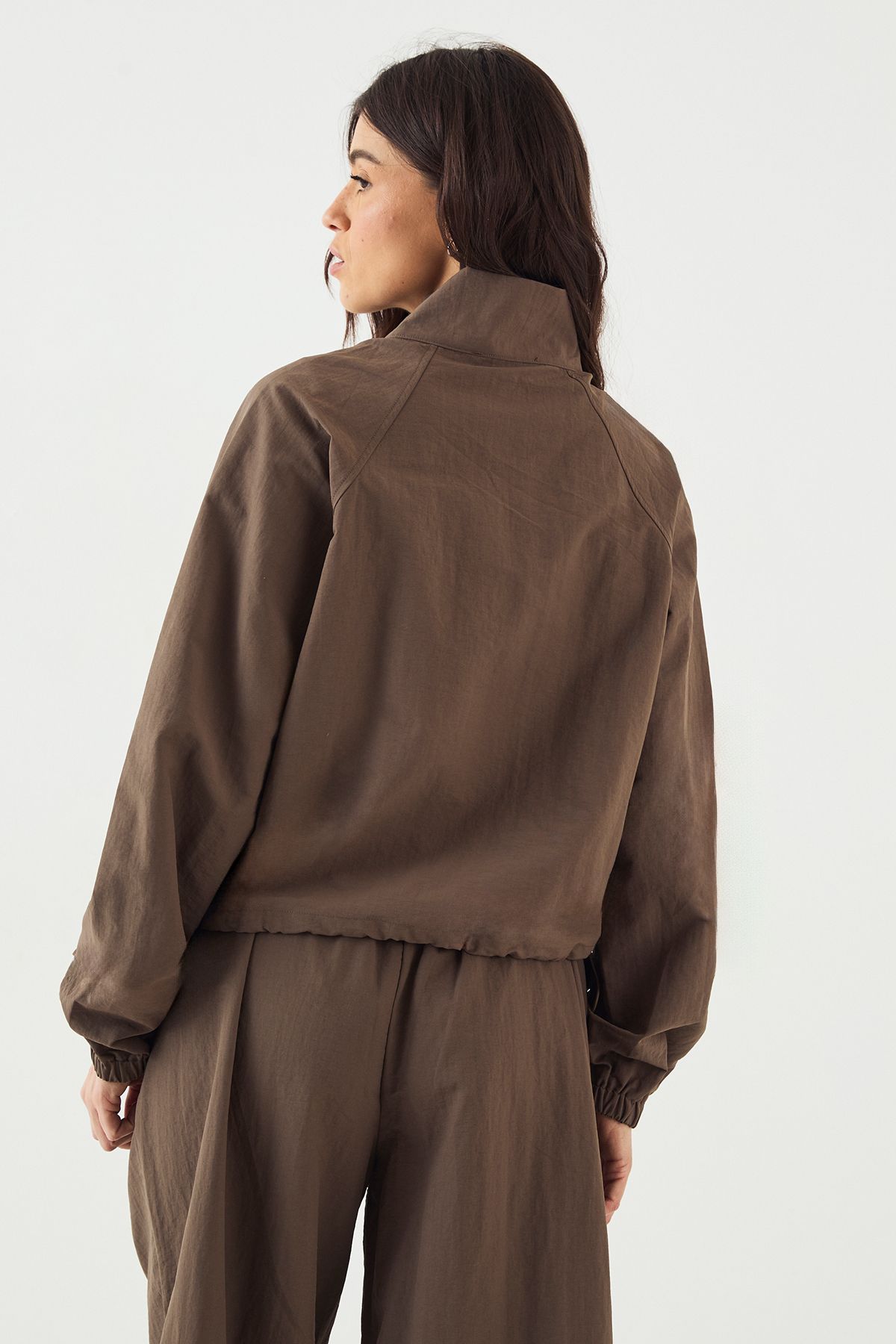 DSGN Studio DSGN Studio Funnel Neck Track Jacket Mocha image 2