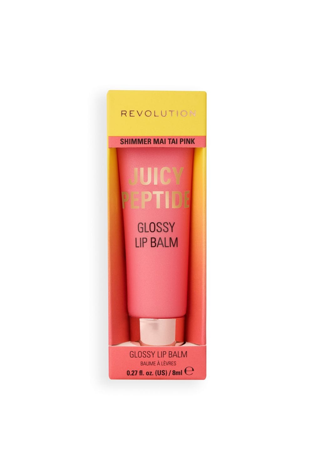 Revolution Juicy Peptide Lip Balm 8ml Shimmer Mai Tai Pink image 4