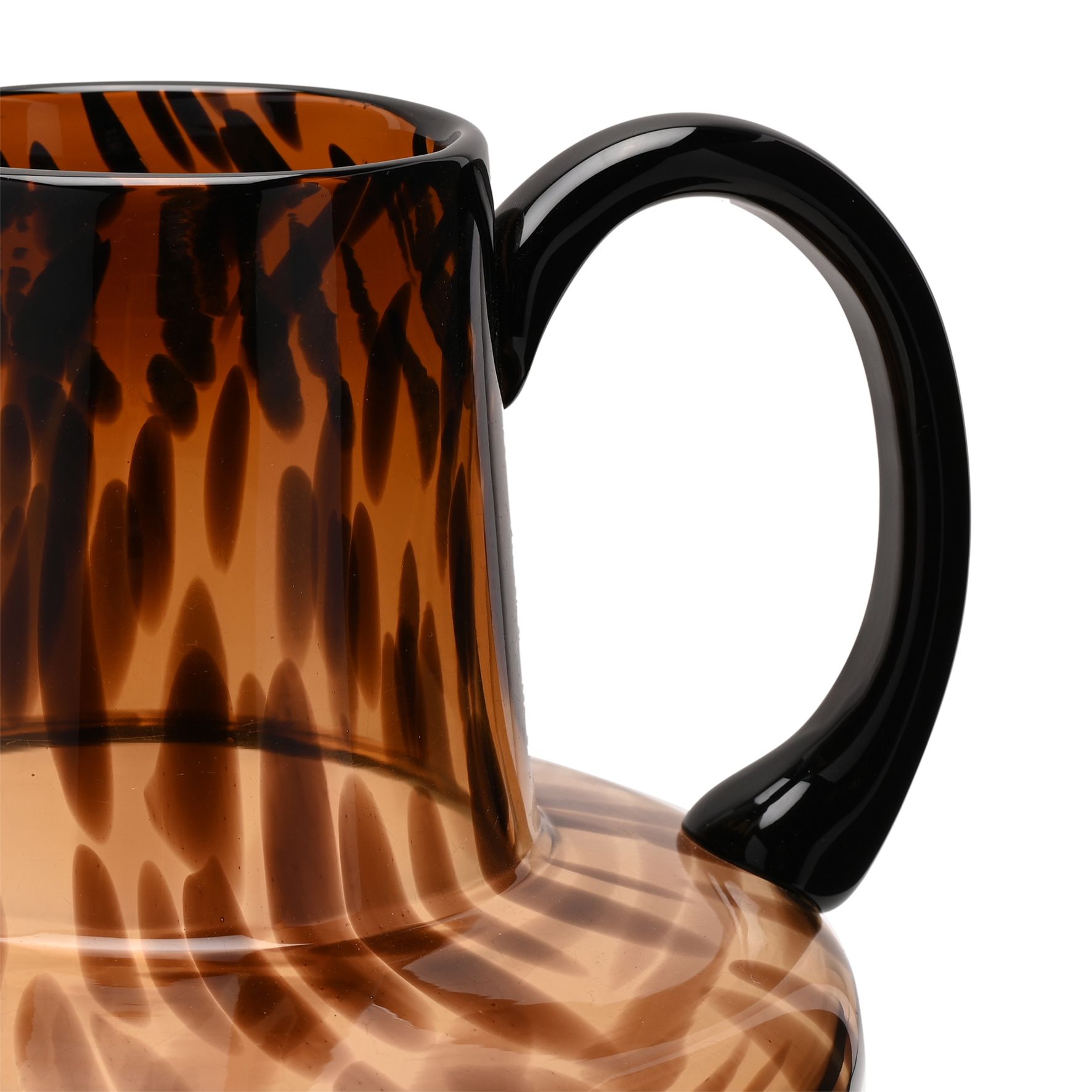 Hestia Glass Jug Style Vase With Handle - Mocha image 5