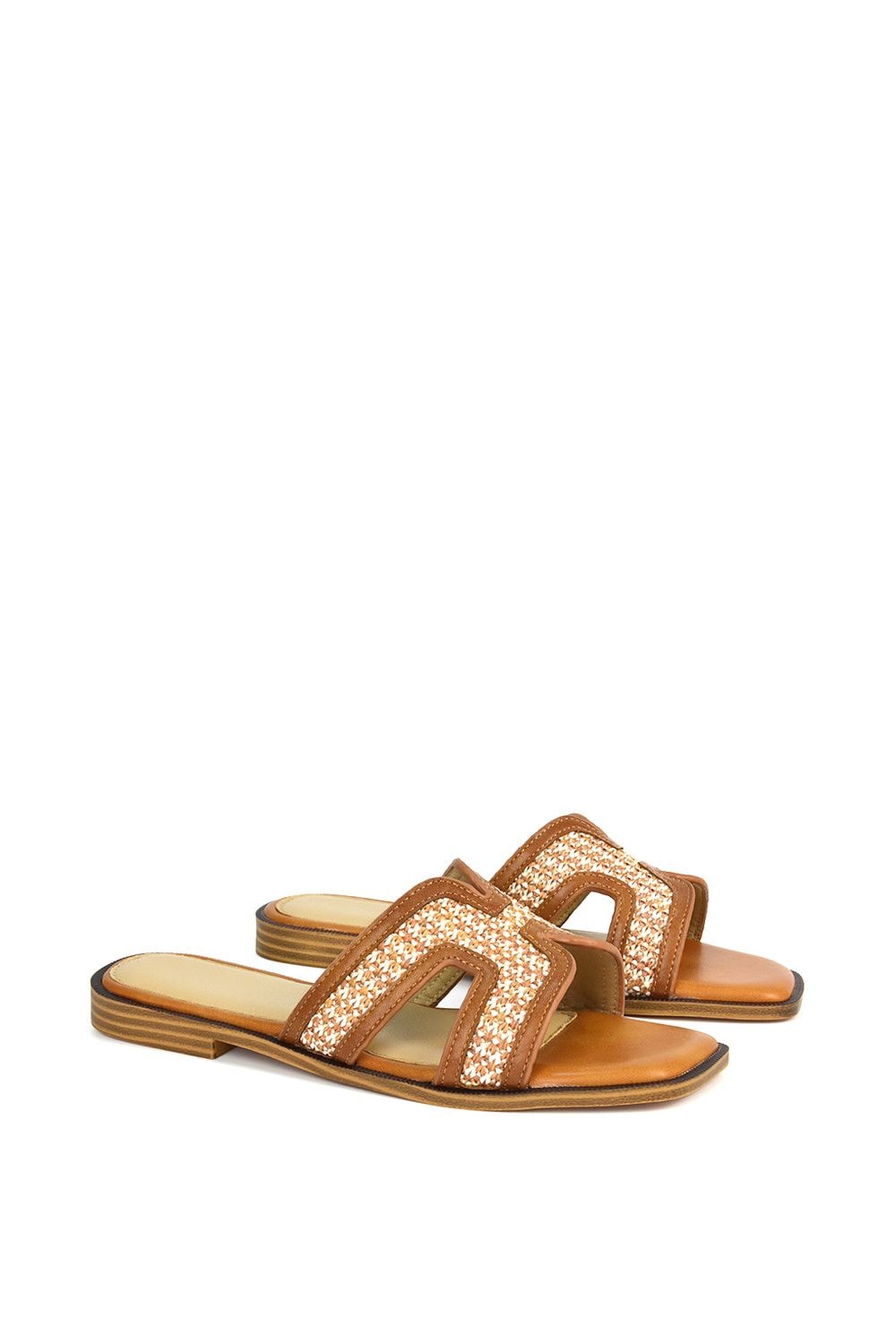 XY London 'Lola' Cut Out Strap Flat Slip On Slider Sandals image 5