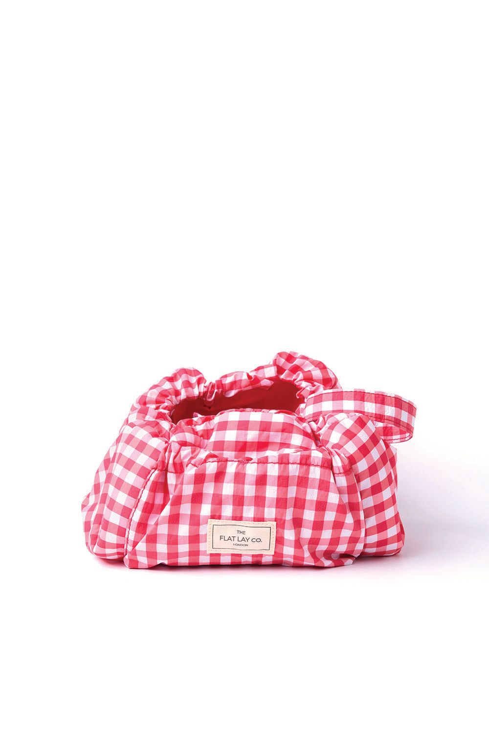 The Flat Lay Co Parachute Drawstring Flat Lay Makeup Bag - Red Gingham Multi image 3