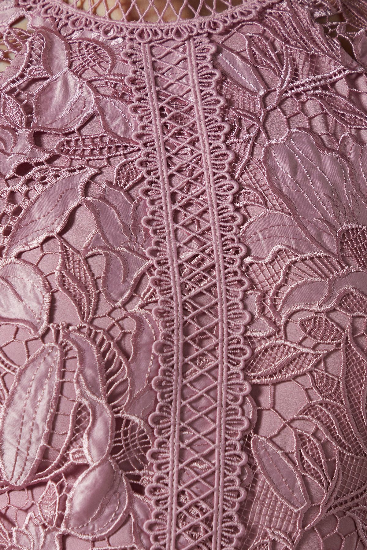 Coast Satin Lace Tiered Dress Rose image 5