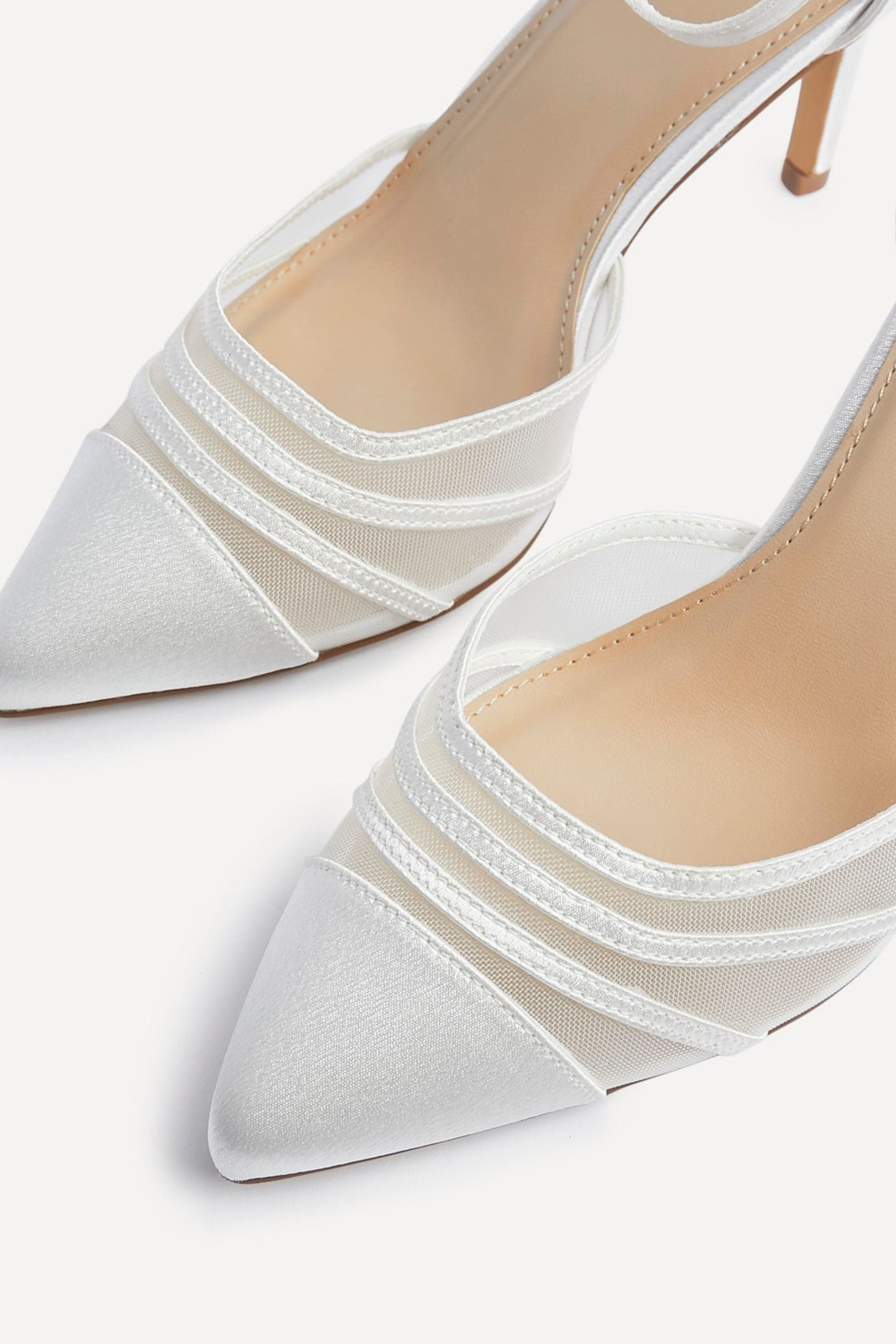 Linzi Tianey Wide Fit Ivory Satin Mesh Stiletto Court Heel image 4