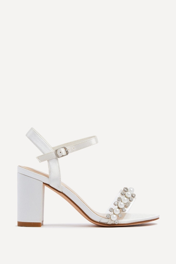 Linzi Tinsley Ivory Satin Heeled Sandal