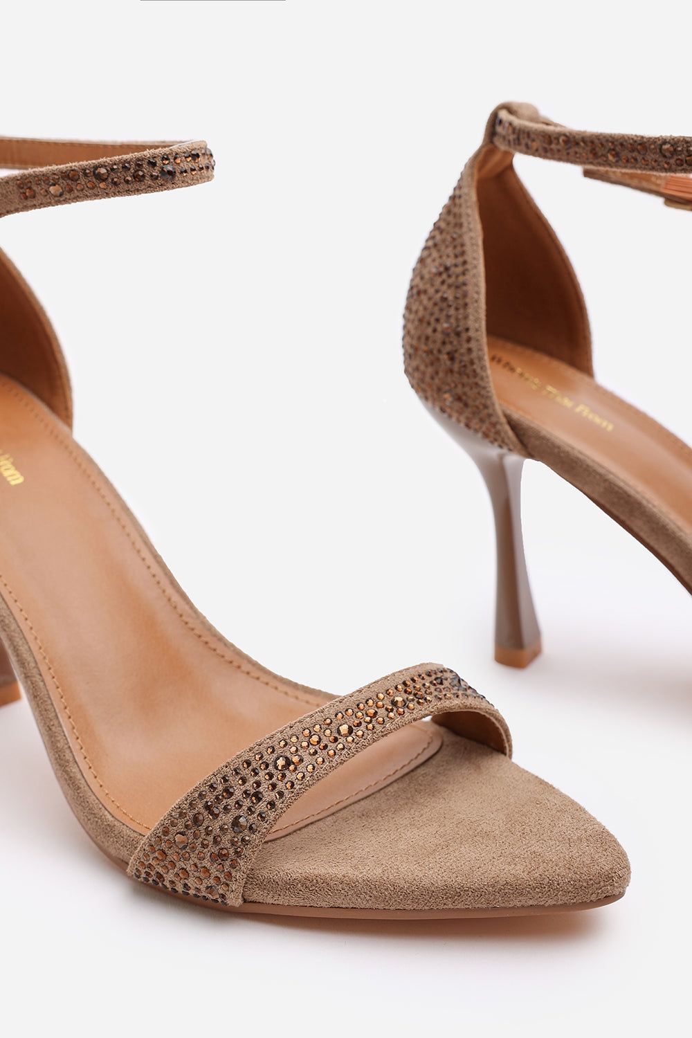 Where's That From 'Indira' Suede Sparkling Heeled Sandals With Buckled Ankle Strap image 5