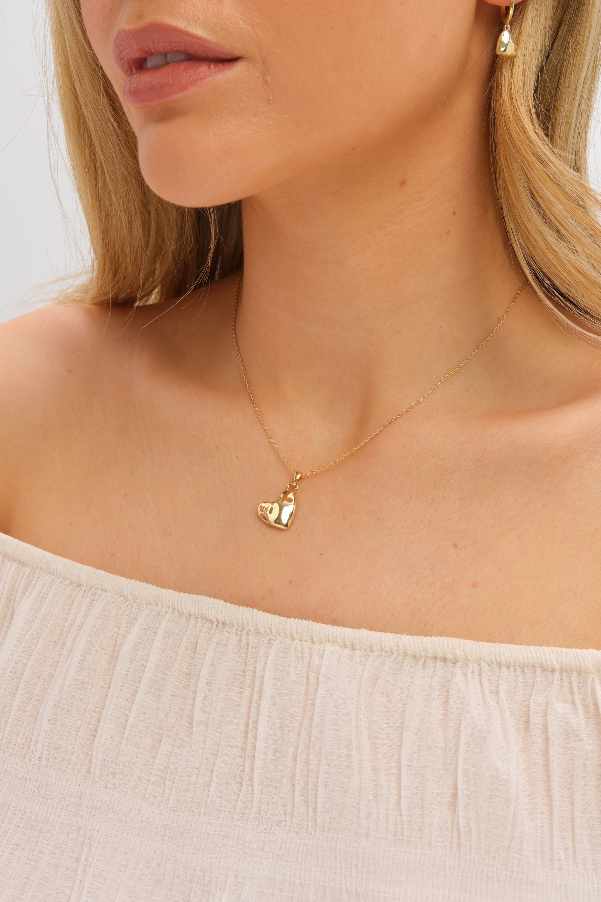 Inicio Gold Plated Molton Heart Small Pendant - Gift Pouch image 3