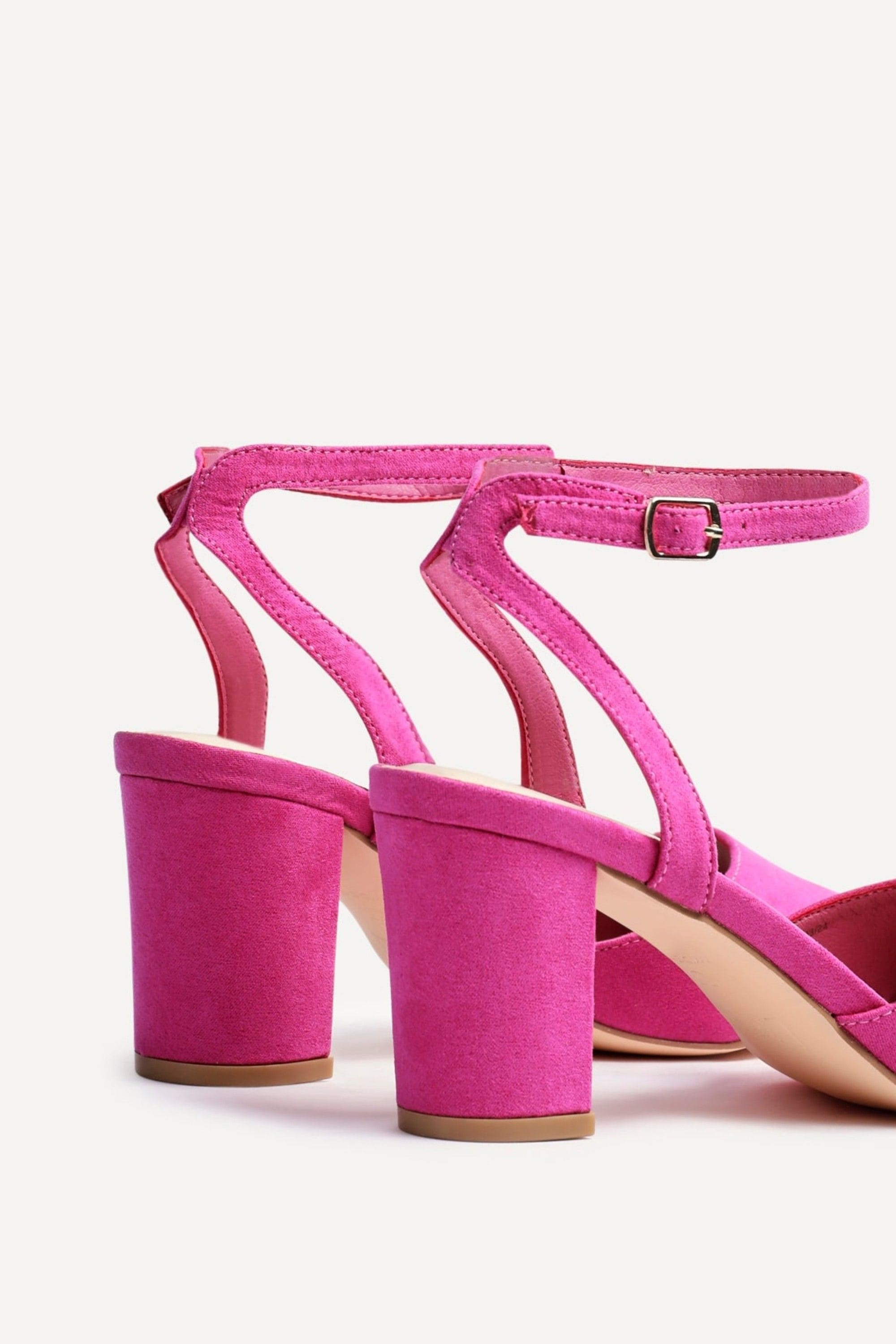 Linzi Larsa Wide Fit Pink Faux Suede Classic Pointed Toe Court Heel image 4