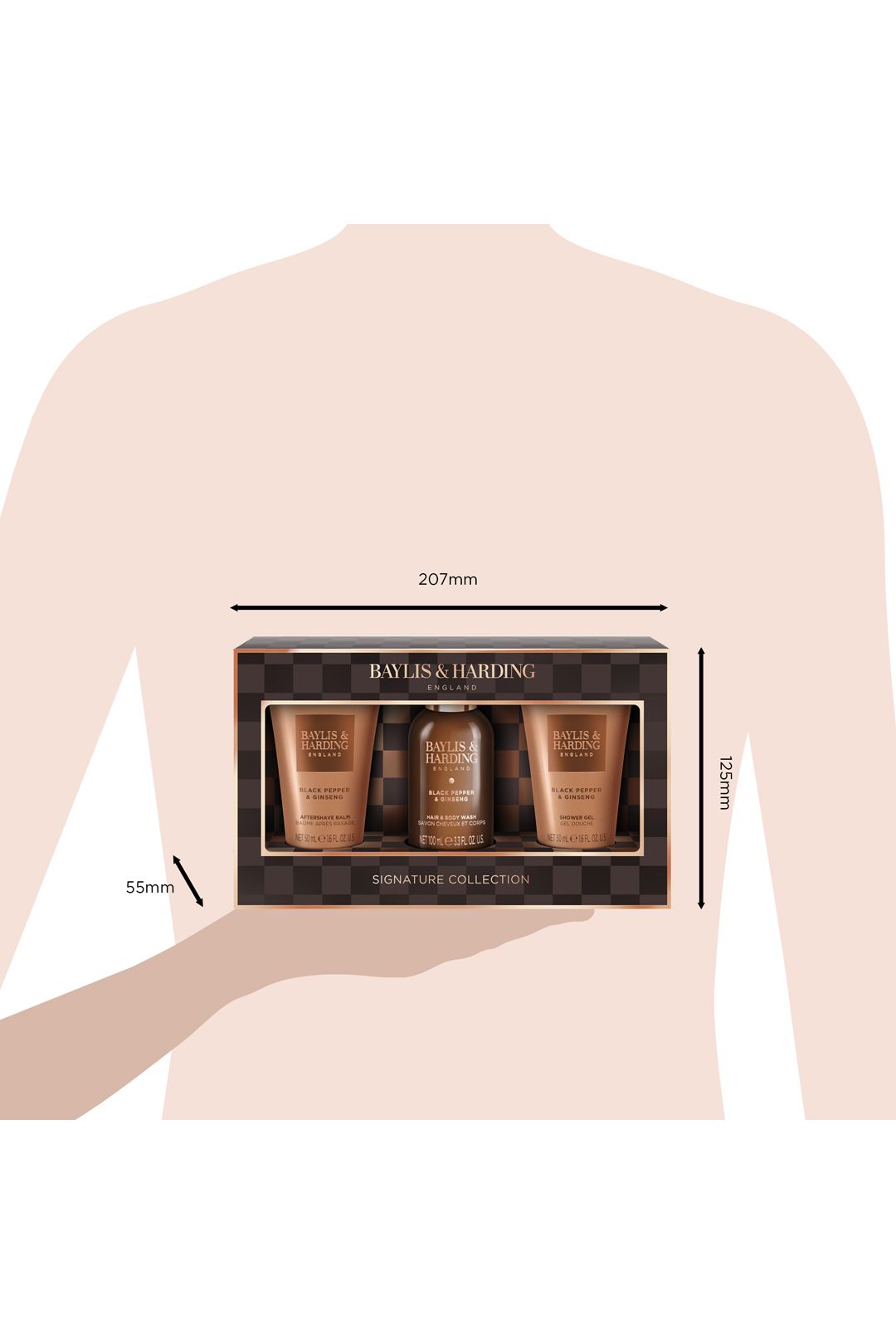 Baylis & Harding Black Pepper & Ginseng Men's Luxury Mini Trio Gift Set Multi image 7