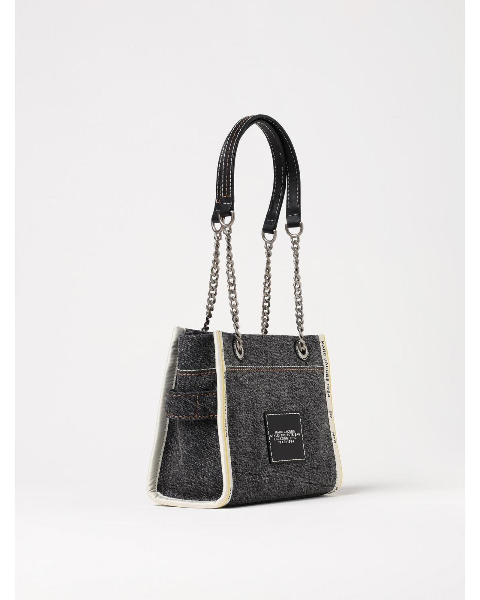 Marc Jacobs Tote Bag Denim Canvas Shoulder Bag Wo - Black image 2