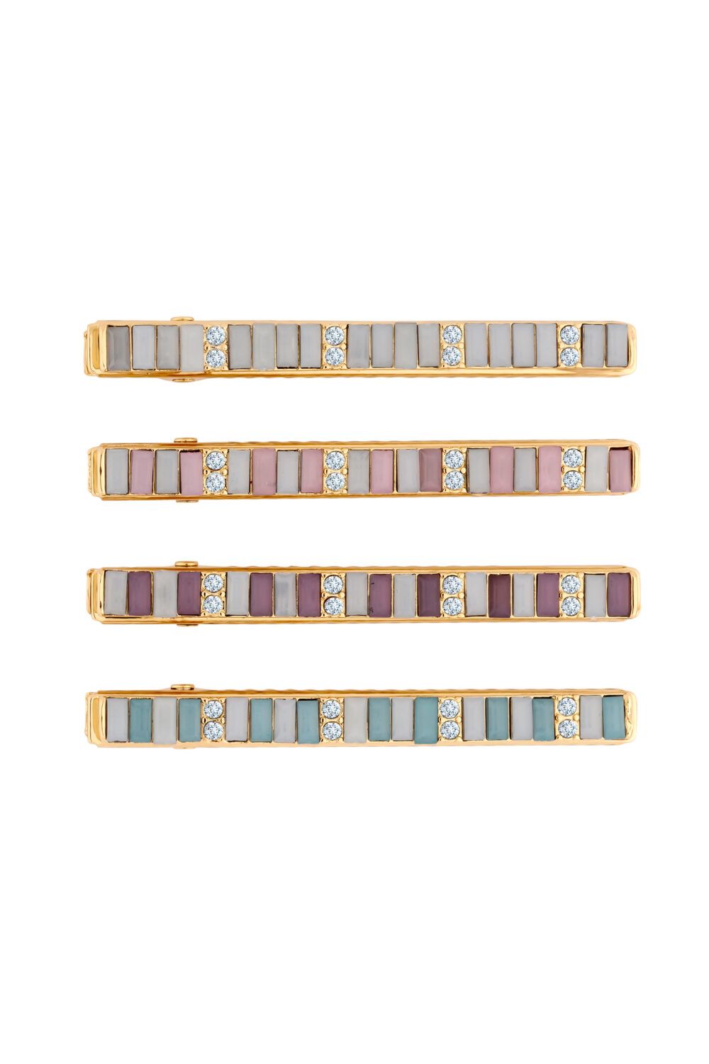Mood Gold Multicoloured Beaded Hair Slides - Pack of 4 image 1