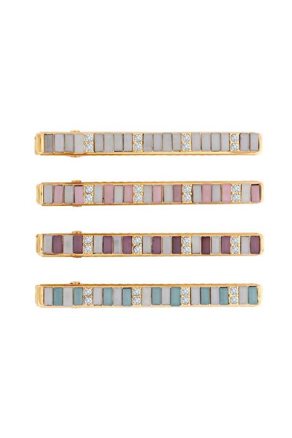 Mood Gold Multicoloured Beaded Hair Slides - Pack of 4