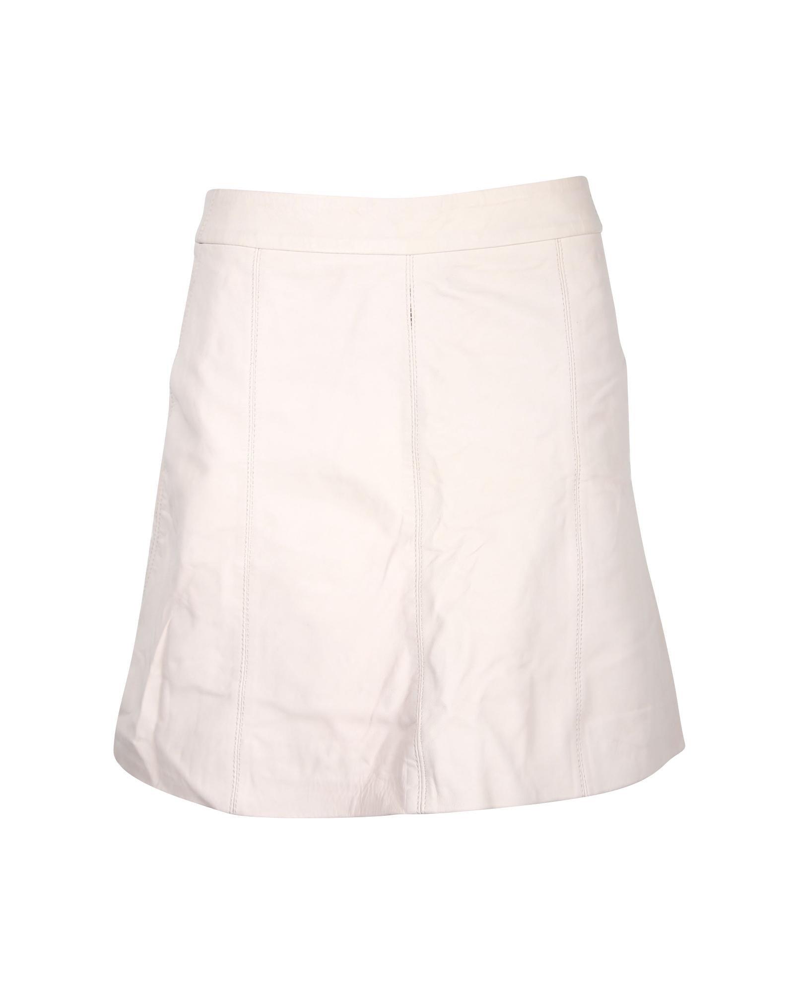 Marc Jacobs Preloved Leather Mini Skirt Wo - White | Cream