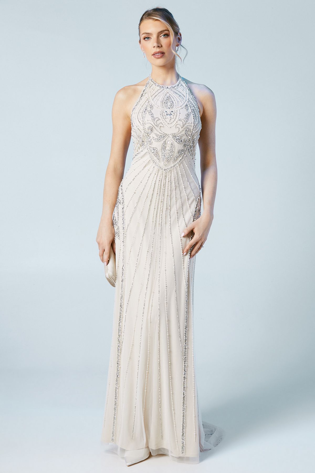 Coast Coast Honoured Sculpting Halterneck Embellished Wedding Dress Ivory image 4