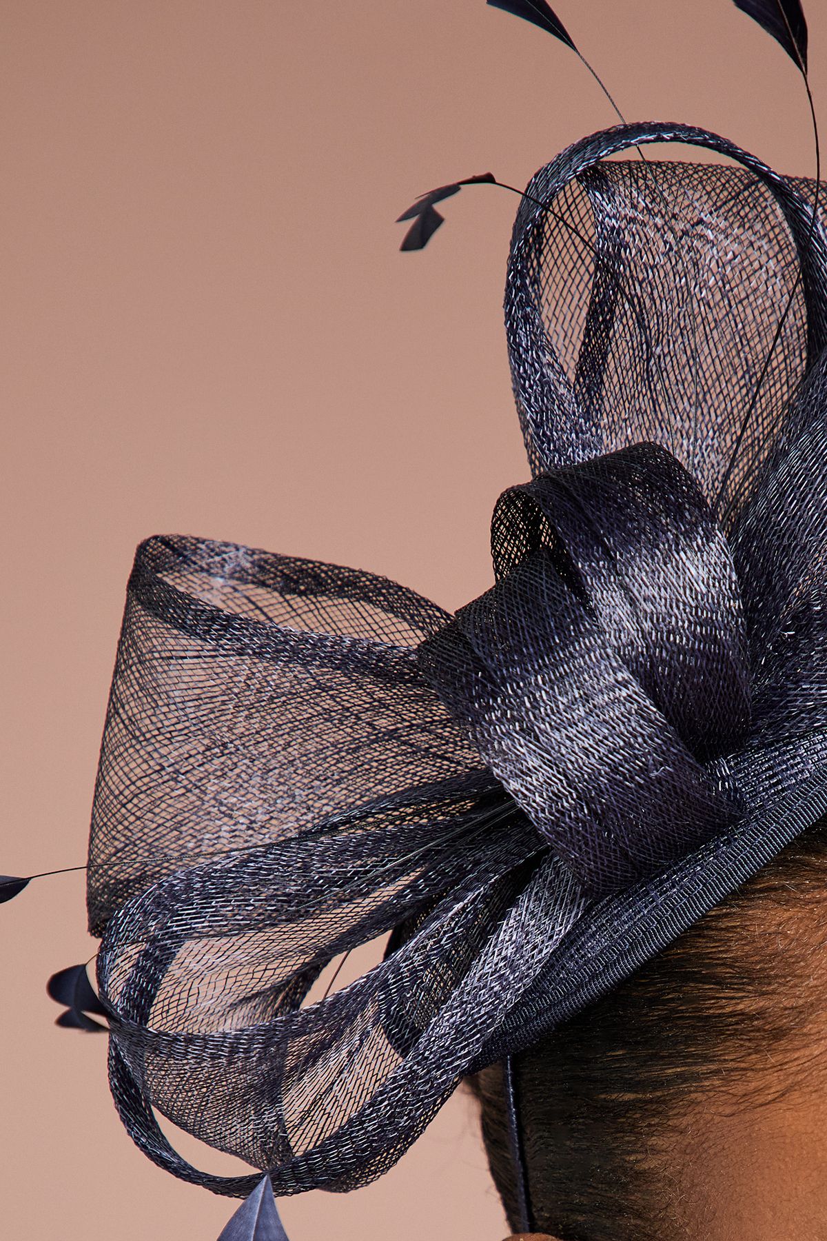 Coast Bow and Feather Fascinator Navy image 3