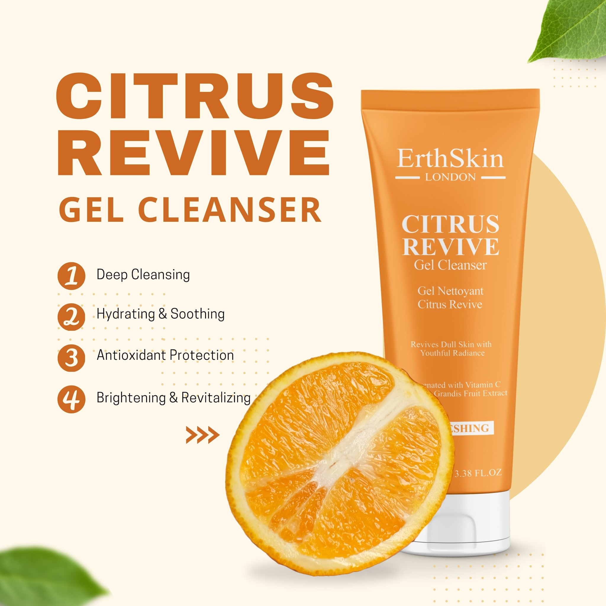 Erth Skin London Citrus Revive Gel Cleanser 100ml image 3