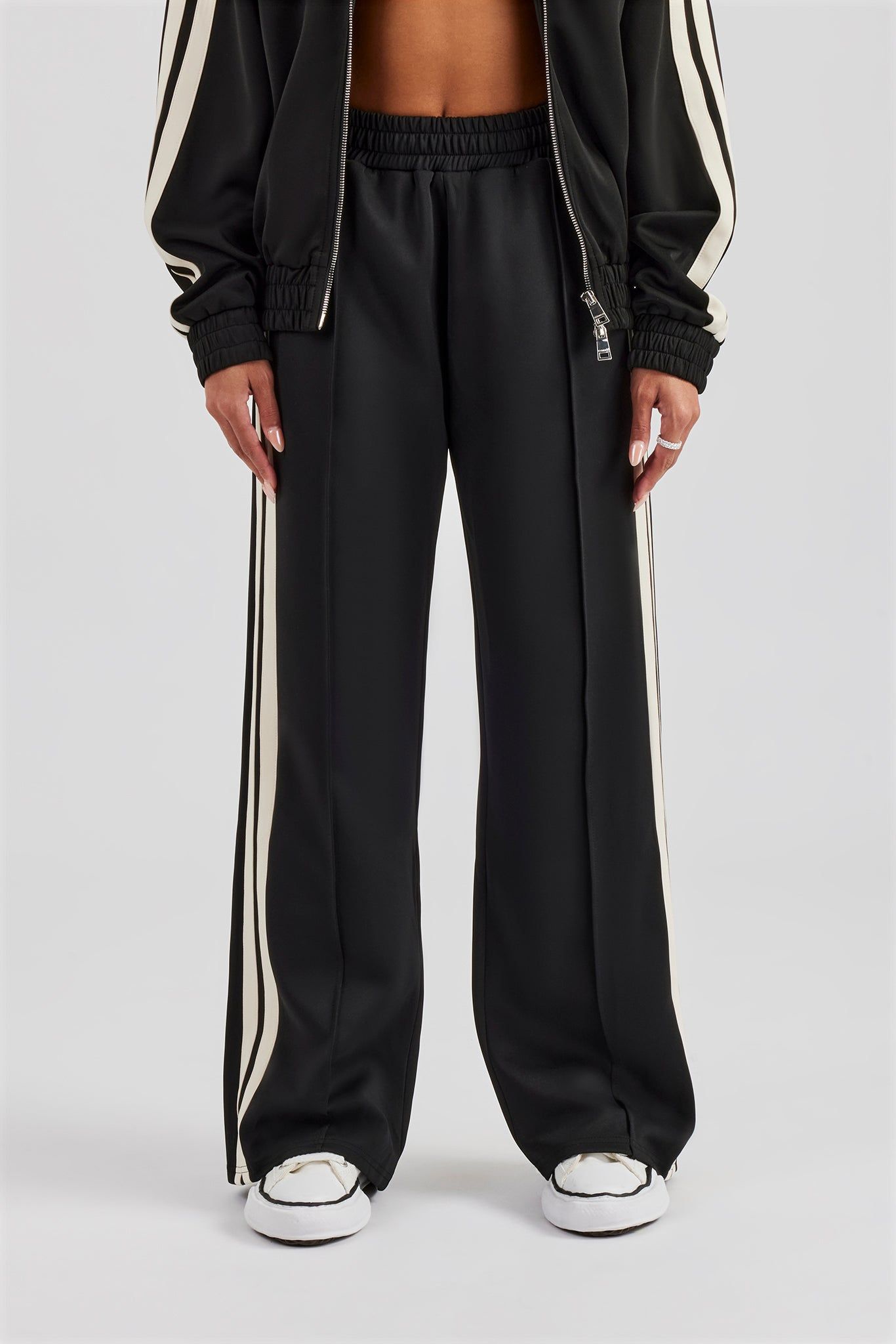Cernucci Taping Wide Leg Track Pant - Black image 3