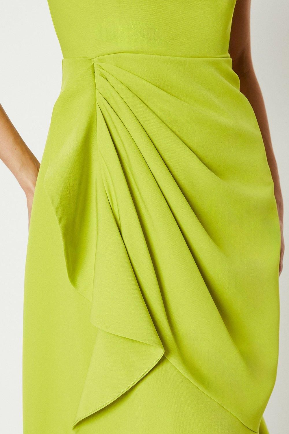 Coast Crepe Ruffle Dress With Low Back Lime image 4