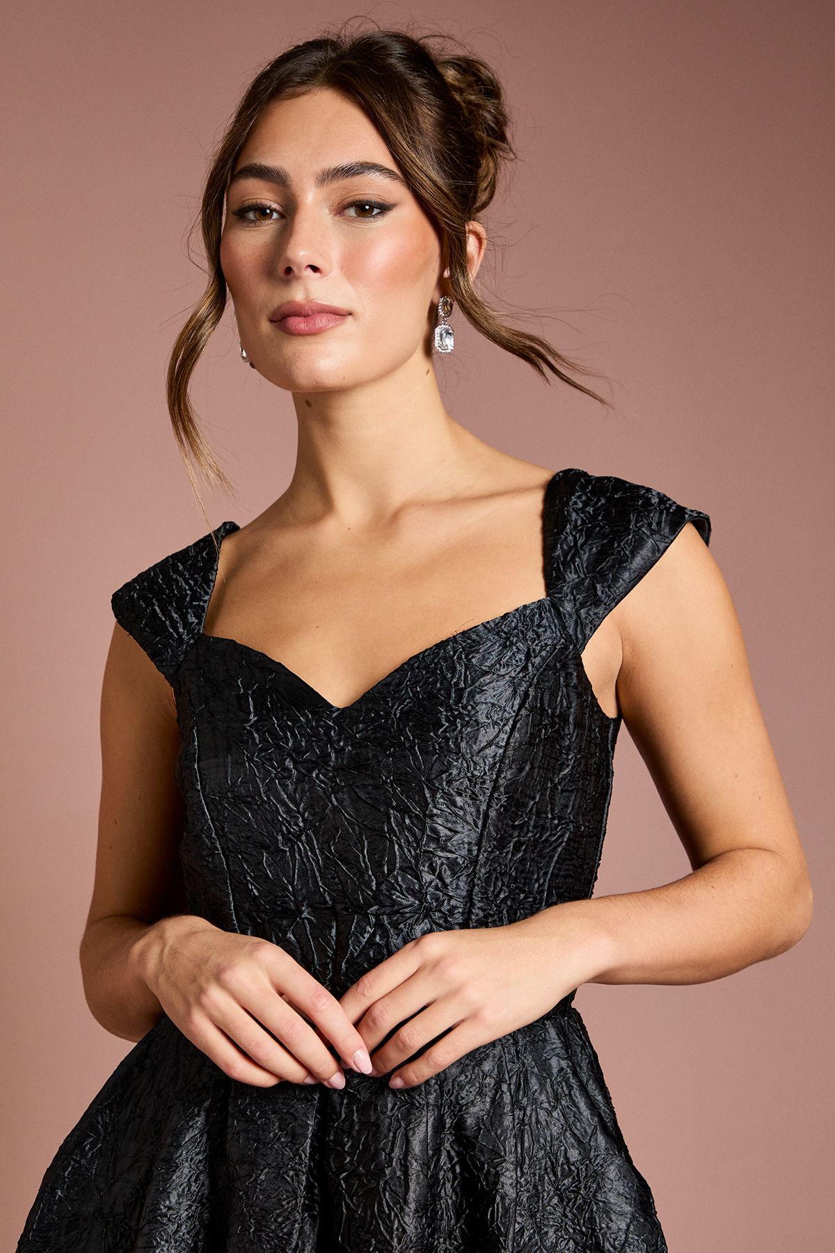 Coast Sweetheart Jacquard Midi Dress Black image 4