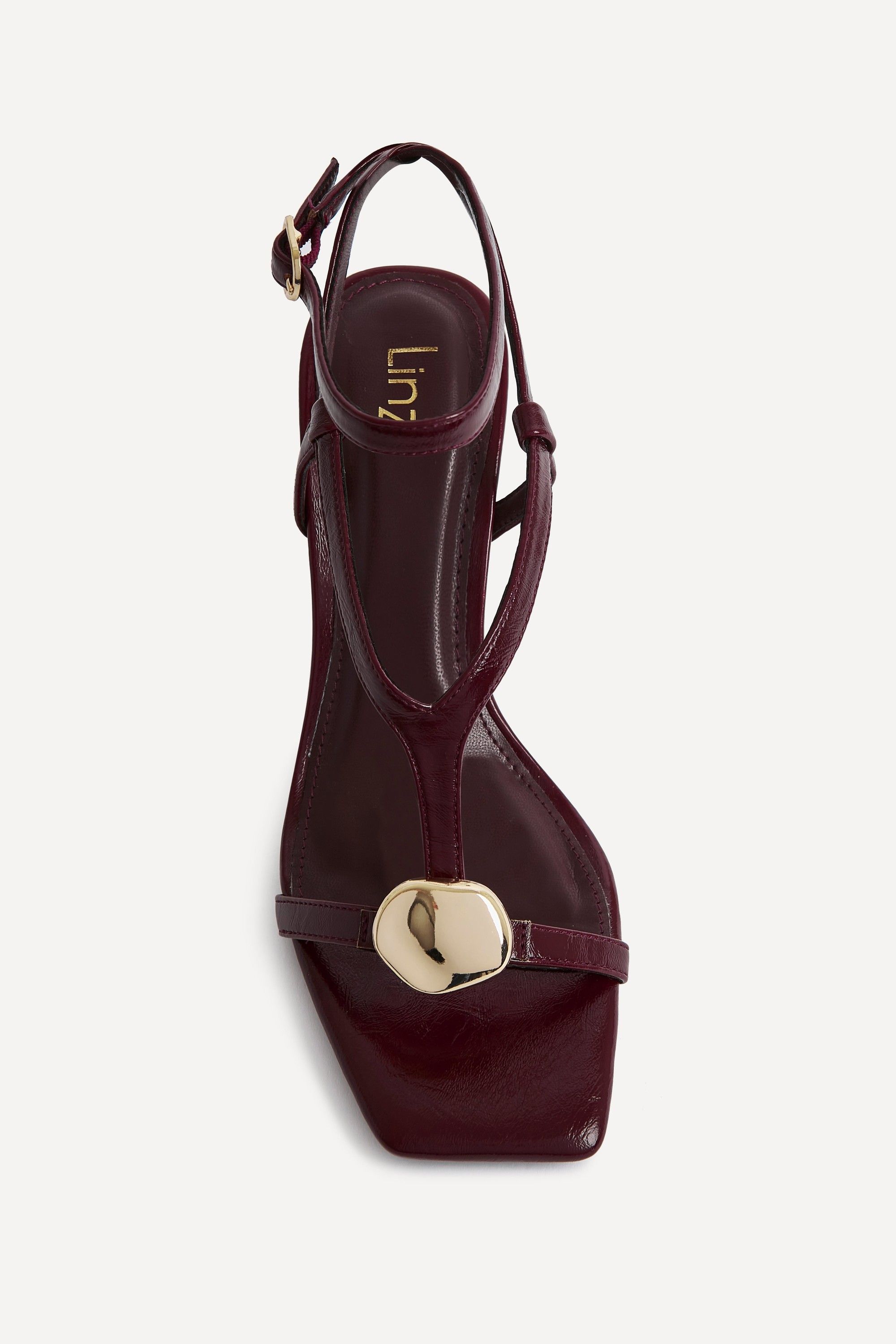 Linzi Foolish Burgundy T-Bar Heels image 4