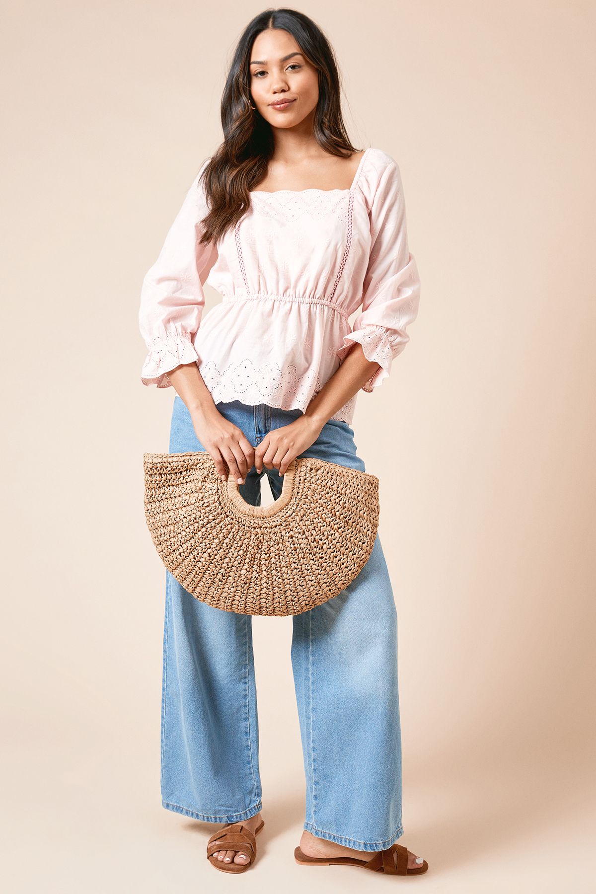 Dorothy Perkins Embroidered Long Sleeve Blouse Pink image 2