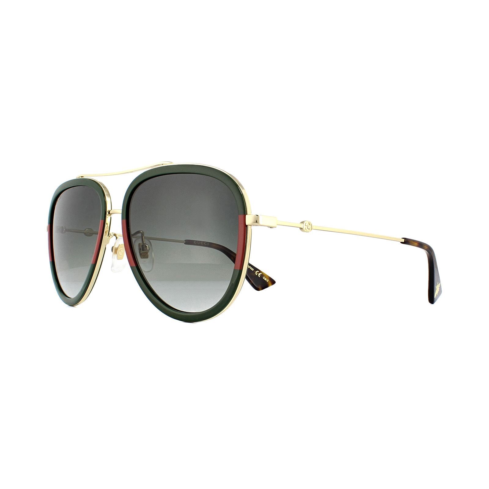 Gucci Aviator Gold Green Red Green Gradient Sunglasses image 2