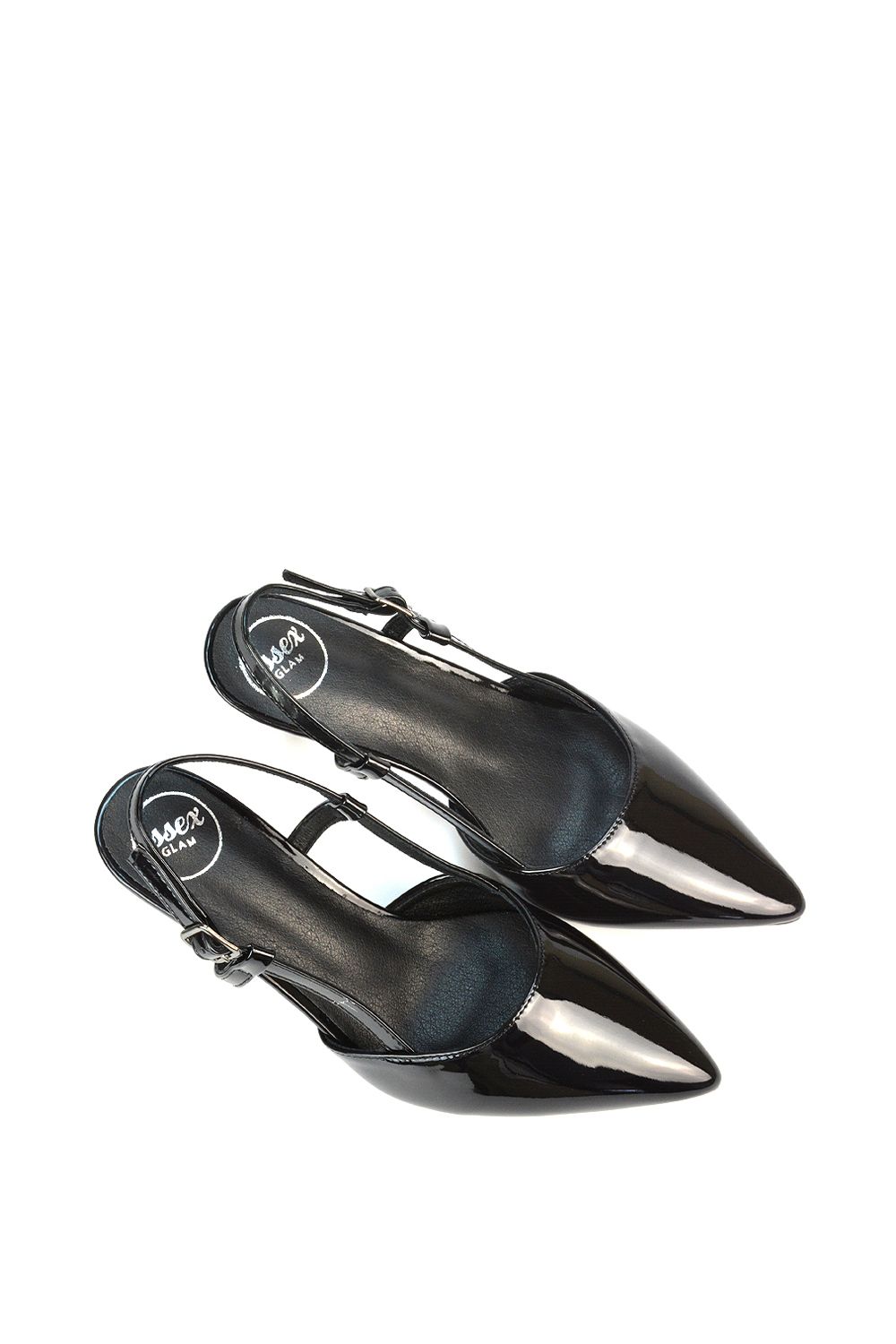 XY London 'Karla' Mid Heel Stilettos Pointed Toe Slingback Court Shoes image 6