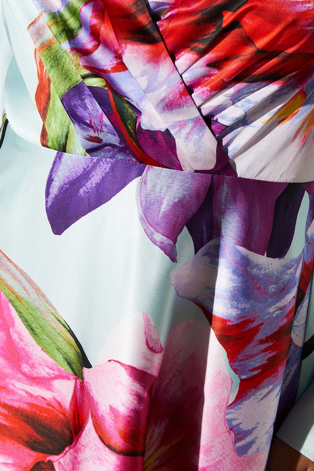 Coast Placement Print Wrap Front Gown Blue image 5