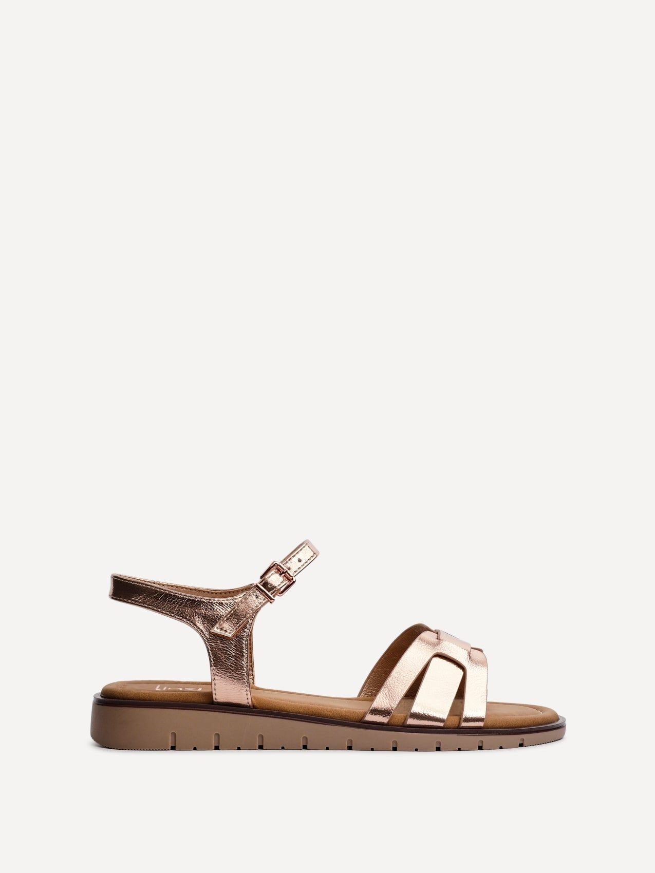 Linzi Isabel Rose Gold Faux Leather Two Part Sandal image 1