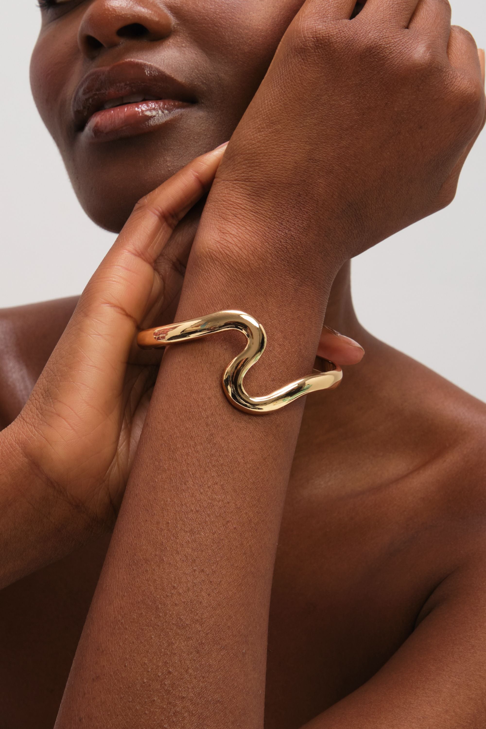 Jon Richard Gold Plated Polished Swirl Bangle image 4