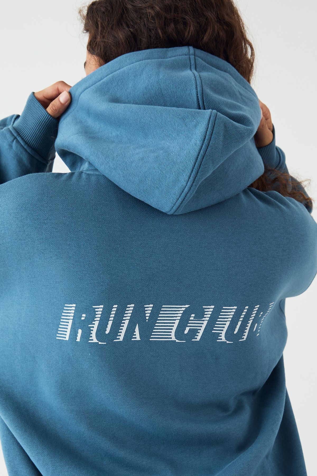 DSGN Studio DSGN Studio Run Club Printed Oversized Hoodie Teal image 4