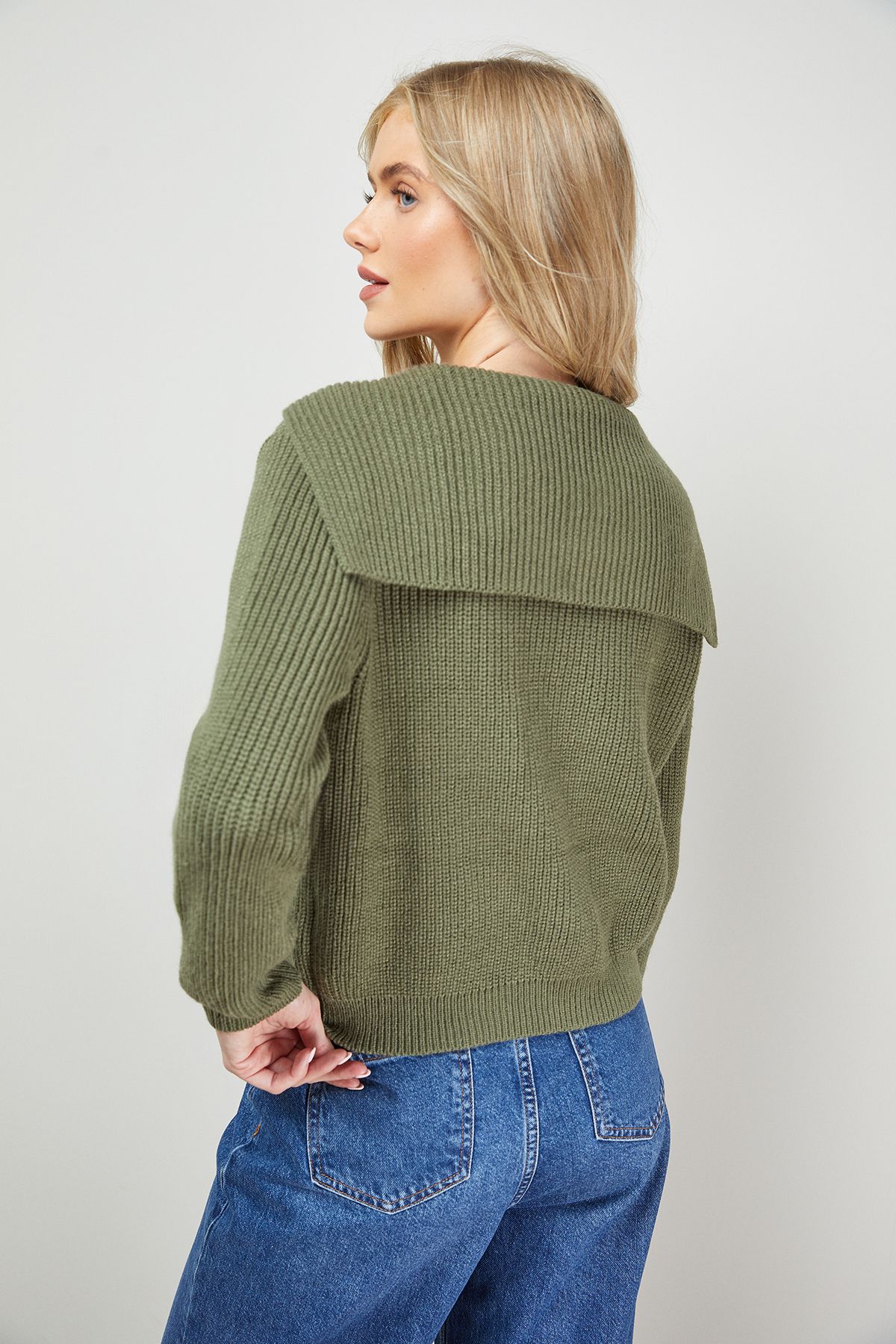 Oasis Hooded Pocket Front Button Down Cardigan Olive image 3