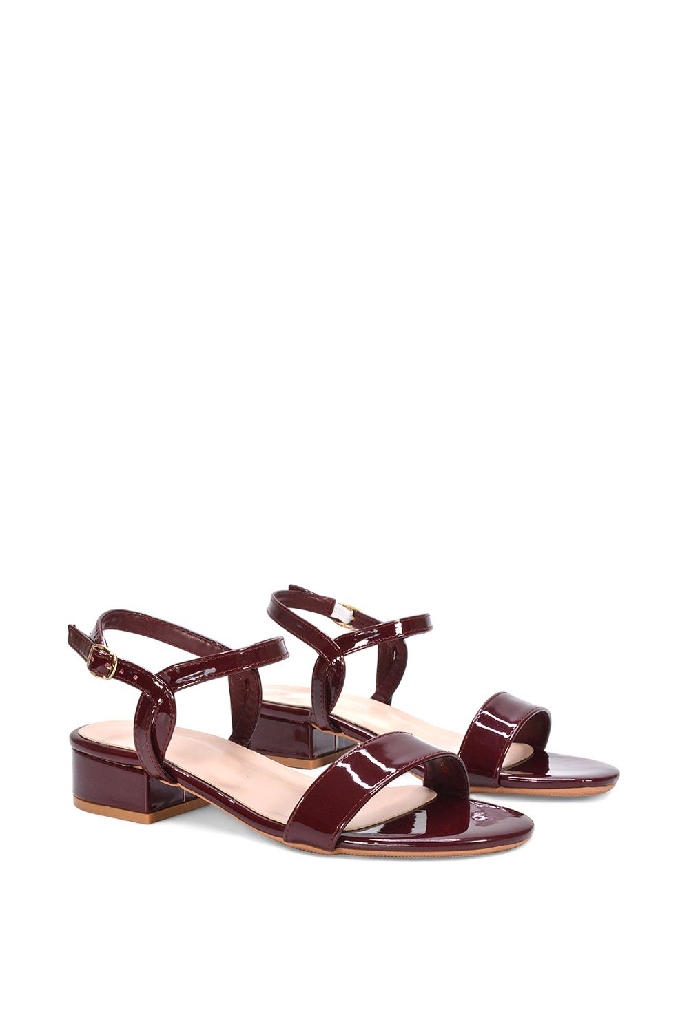XY London 'Moana Low Bock Heel Round Toe Sandals With Buckle Fastening image 3