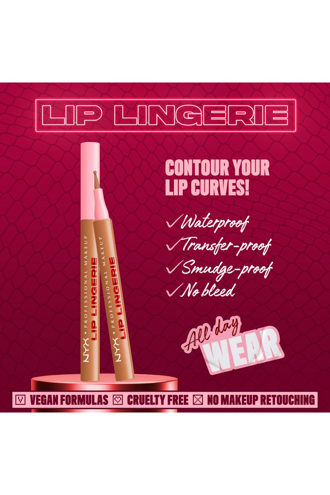 NYX Professional Makeup Lip Lingerie Lip Liner Stain 1ml Tease U Later image 4