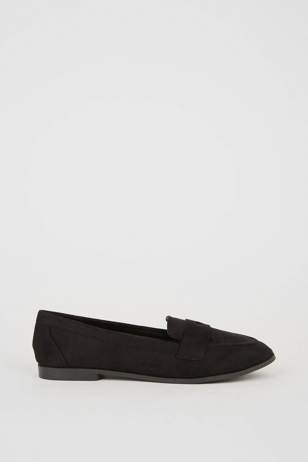 Dorothy Perkins Wide Fit Lana Penny Loafers Natural Black image 2