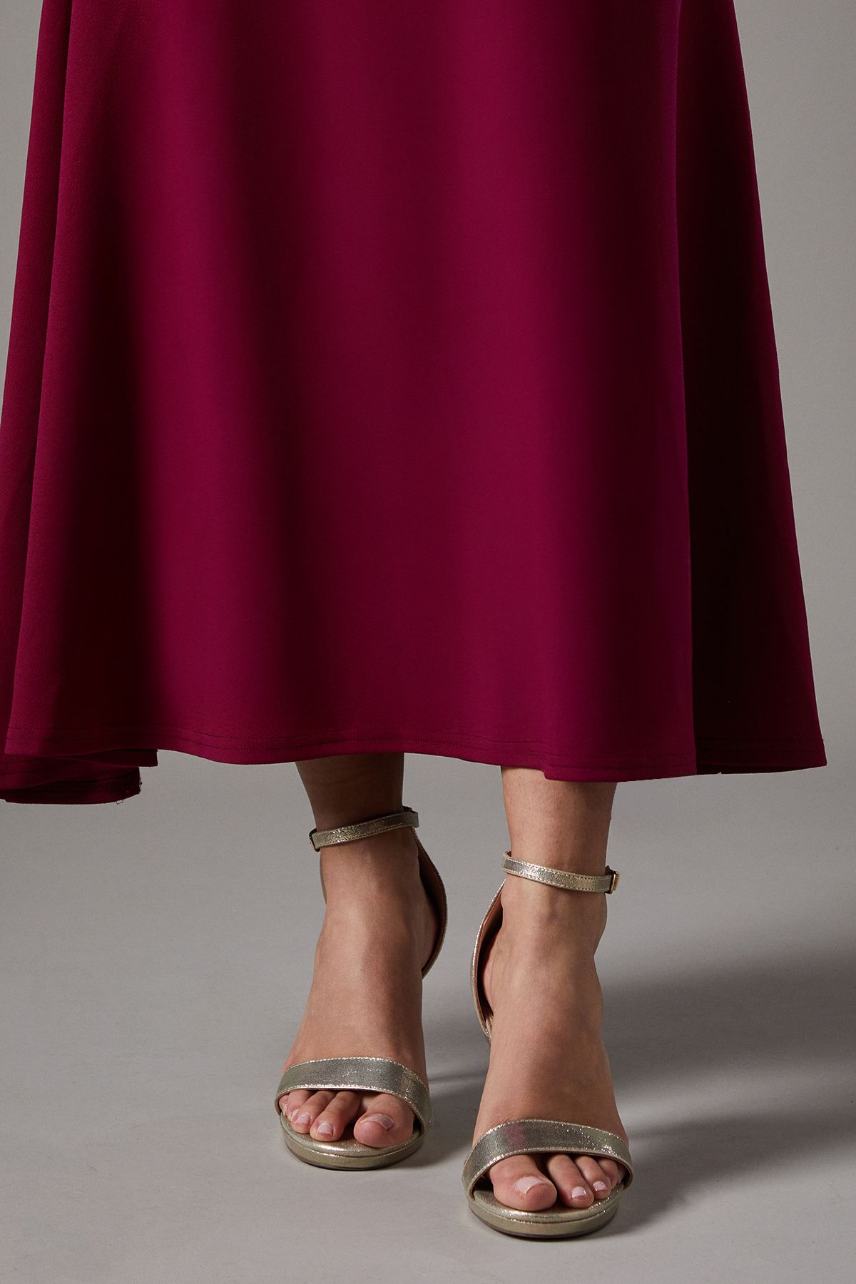 Coast Talia Satin Platform High Heel Sandals Gold image 4