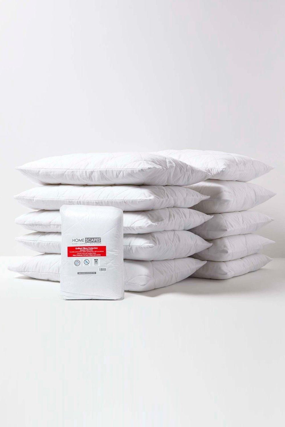Homescapes Quilted Pillow Protector, Pack of 10 image 1