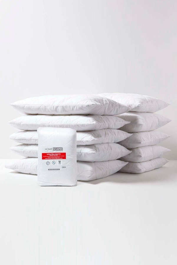 Homescapes Quilted Pillow Protector, Pack of 10